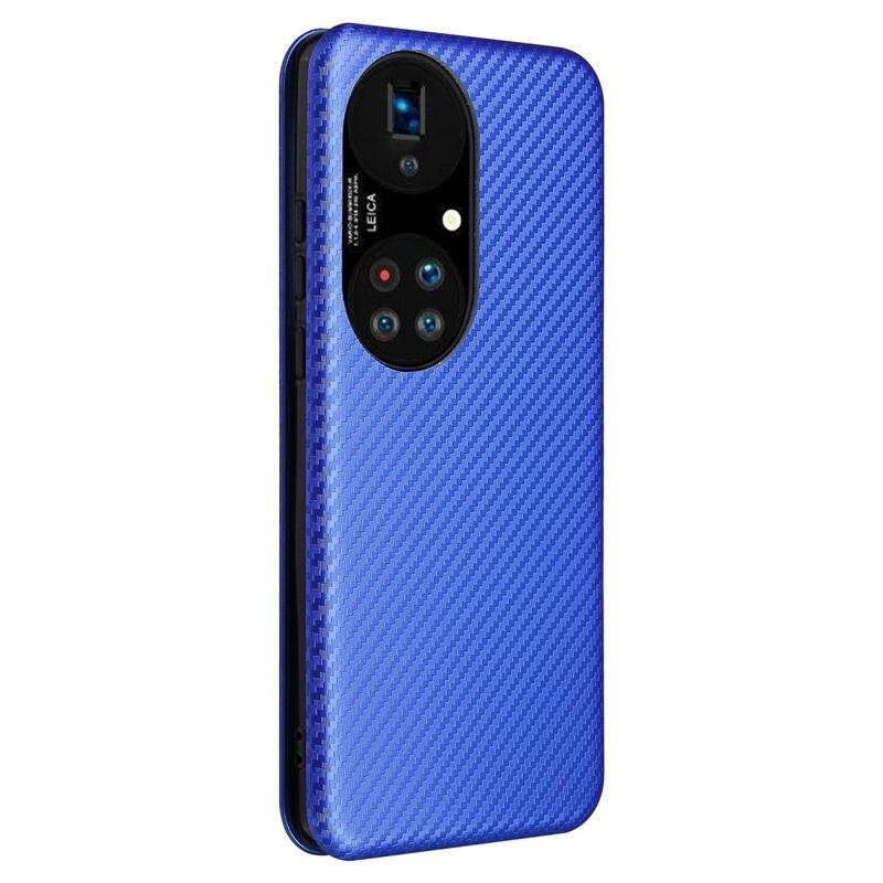 Carbon peněženkové pouzdro na mobil Huawei P50 Pro - modré