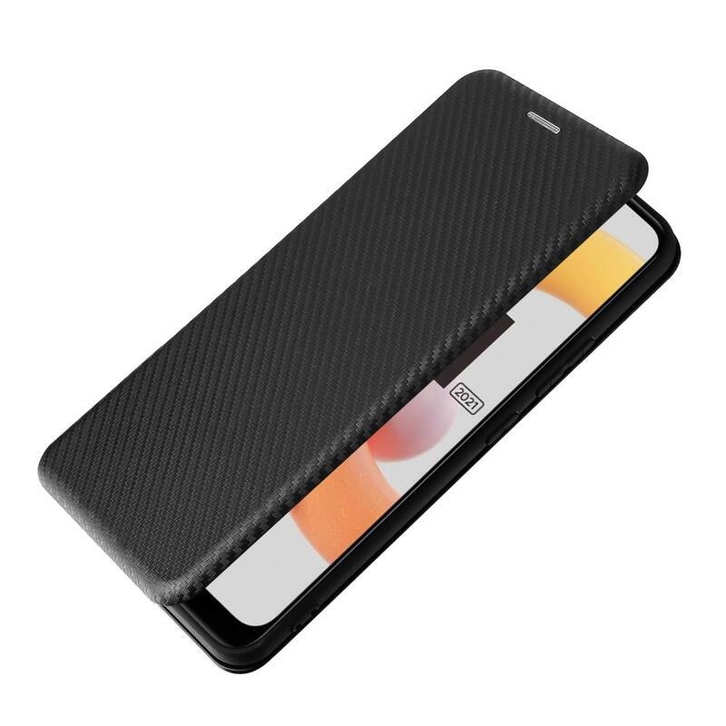 Carbon peněženkové pouzdro na mobil Realme C11 (2021) - černé