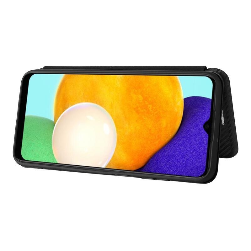 Carbon peněženkové pouzdro na mobil Samsung Galaxy A03s (166.6 x 75.9 x 9.1mm) - černé