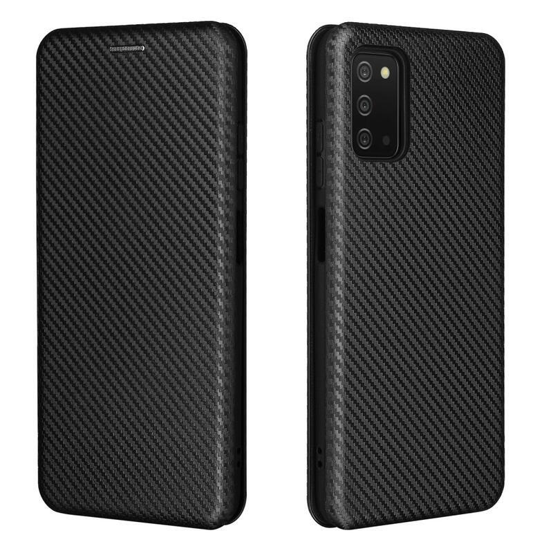 Carbon peněženkové pouzdro na mobil Samsung Galaxy A03s (166.6 x 75.9 x 9.1mm) - černé