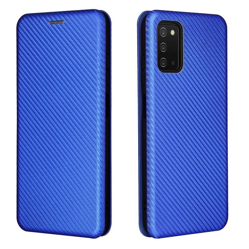 Carbon peněženkové pouzdro na mobil Samsung Galaxy A03s (166.6 x 75.9 x 9.1mm) - modré