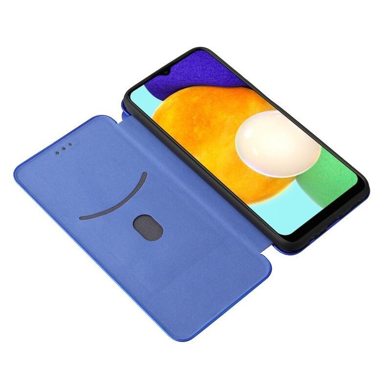 Carbon peněženkové pouzdro na mobil Samsung Galaxy A03s (166.6 x 75.9 x 9.1mm) - modré