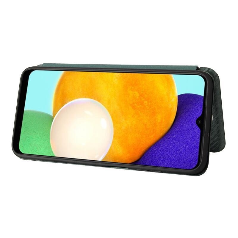 Carbon peněženkové pouzdro na mobil Samsung Galaxy A03s (166.6 x 75.9 x 9.1mm) - zelené