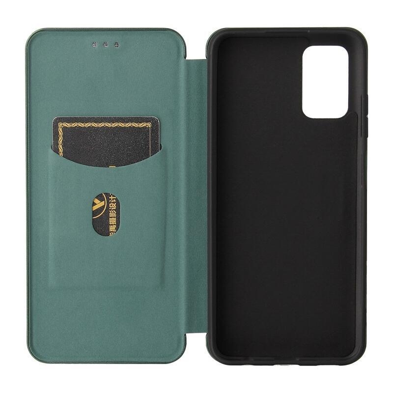 Carbon peněženkové pouzdro na mobil Samsung Galaxy A03s (166.6 x 75.9 x 9.1mm) - zelené