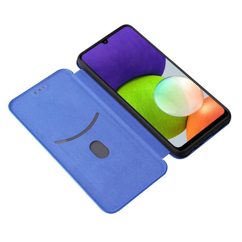 Carbon peněženkové pouzdro na mobil Samsung Galaxy A22 4G - modré