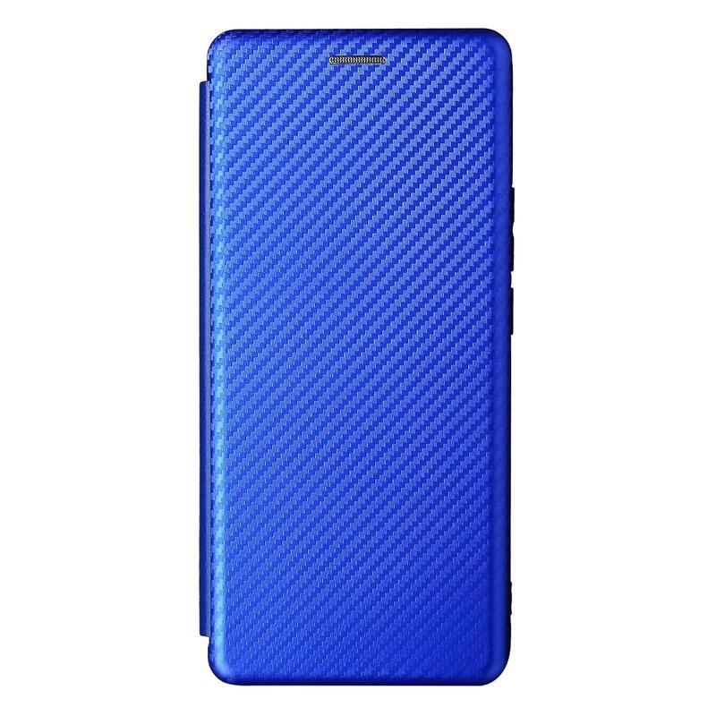 Carbon peněženkové pouzdro na mobil Vivo X60 Pro 5G - modré