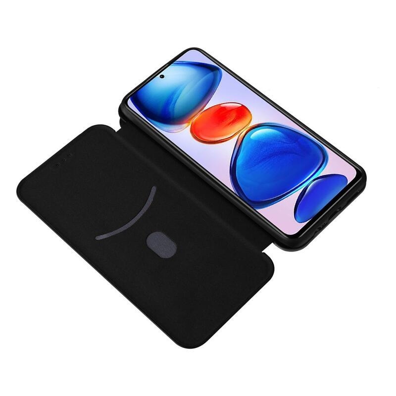 Carbon peněženkové pouzdro na mobil Xiaomi Poco M4 Pro 5G/Redmi Note 11S 5G - černé