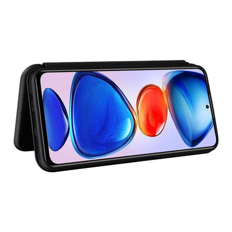 Carbon peněženkové pouzdro na mobil Xiaomi Poco M4 Pro 5G/Redmi Note 11S 5G - černé