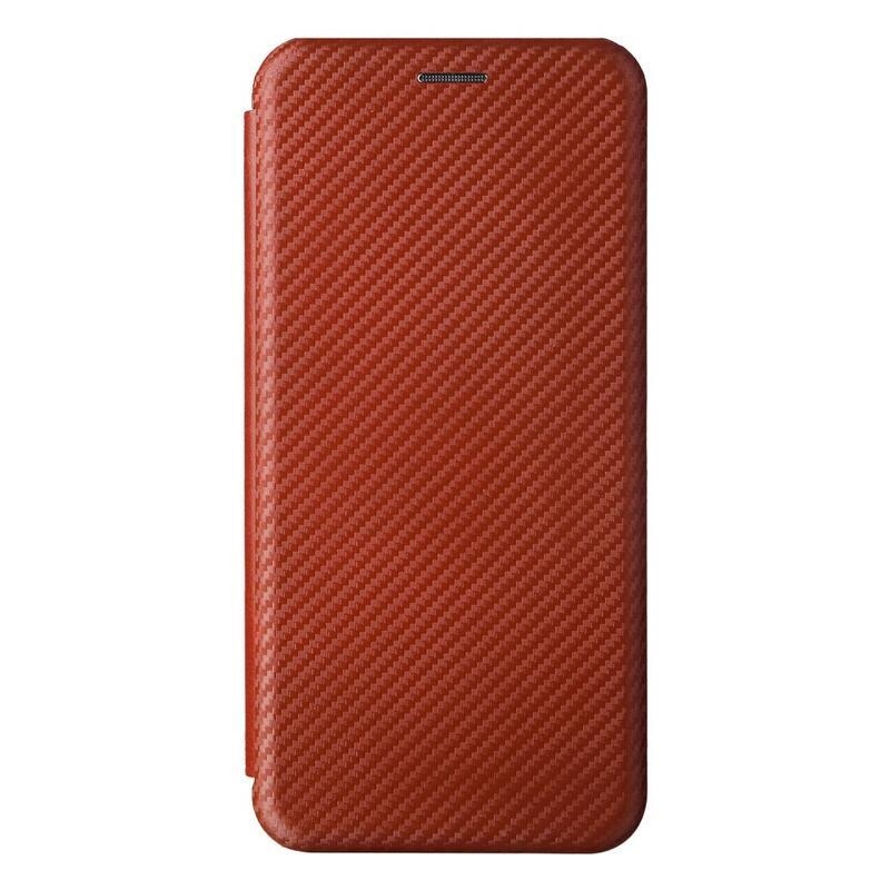 Carbon peněženkové pouzdro na mobil Xiaomi Redmi Note 11 4G/Note 11S 4G - oranžové