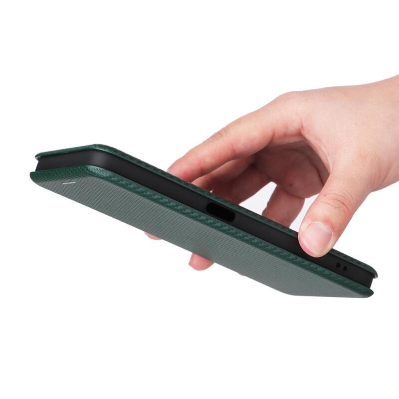 Carbon peněženkové pouzdro na mobilní telefon Realme C35 - zelené