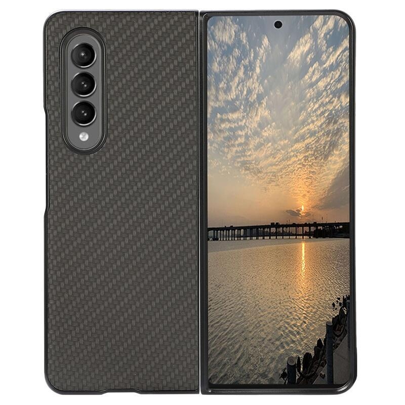 Carbon plastový obal na mobil Samsung Galaxy Z Fold3 5G - černé