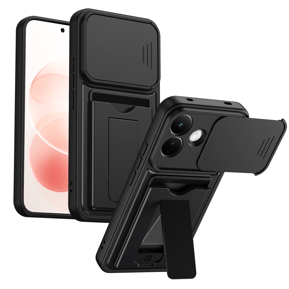 Cards odolný kryt s přihrádkou na karty na mobil Xiaomi Redmi Note 17 Pro 5G - černý