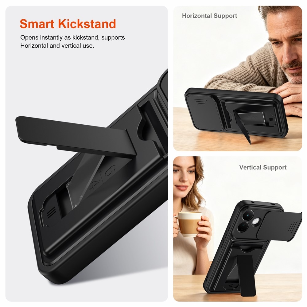 Cards odolný kryt s přihrádkou na karty na mobil Xiaomi Redmi Note 17 Pro 5G - černý