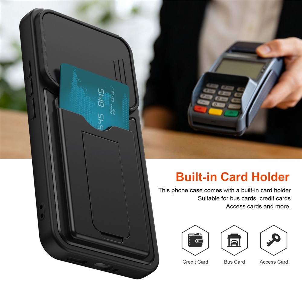 Cards odolný kryt s přihrádkou na karty na mobil Xiaomi Redmi Note 17 Pro 5G - černý