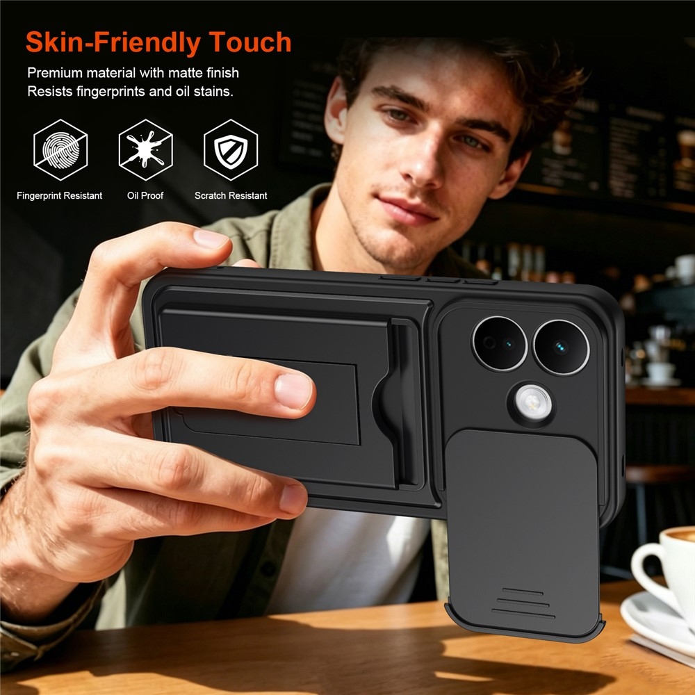 Cards odolný kryt s přihrádkou na karty na mobil Xiaomi Redmi Note 17 Pro 5G - černý