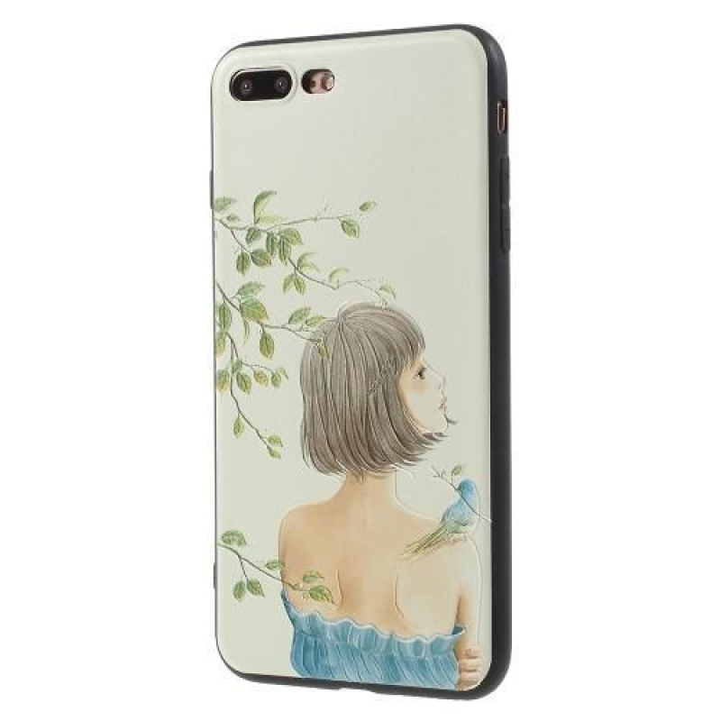 Cartoo gelový obal s motivem na iPhone 8 Plus a 7 Plus - děvče
