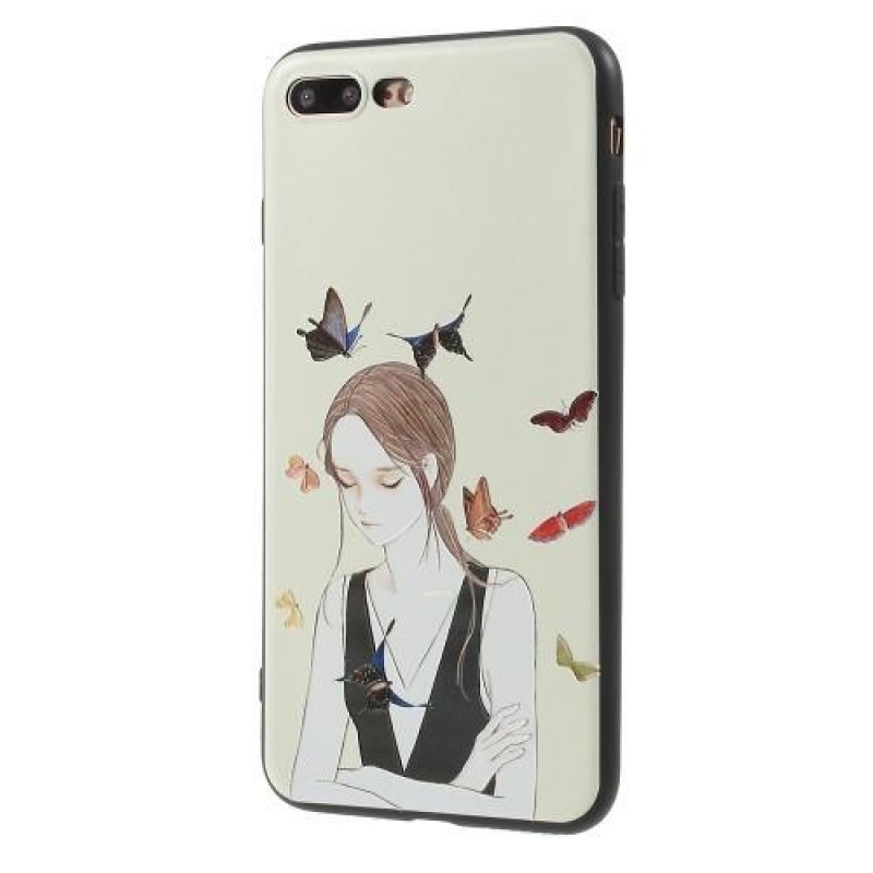 Cartoo gelový obal s motivem na iPhone 8 Plus a 7 Plus - dívka