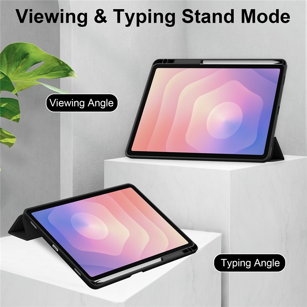 Case chytré zavírací pouzdro v pevnými zády na Samsung Galaxy Tab S11 - černé