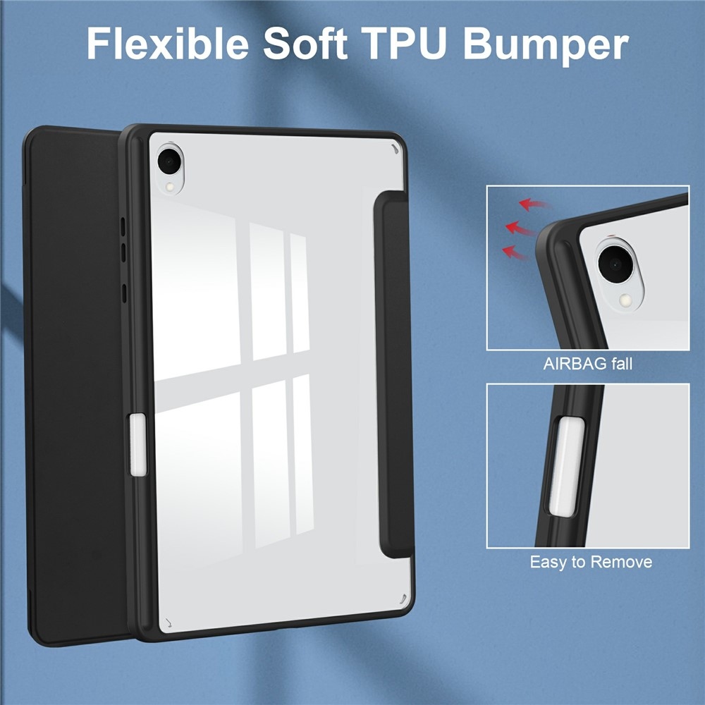 Case chytré zavírací pouzdro v pevnými zády na Samsung Galaxy Tab S11 - černé