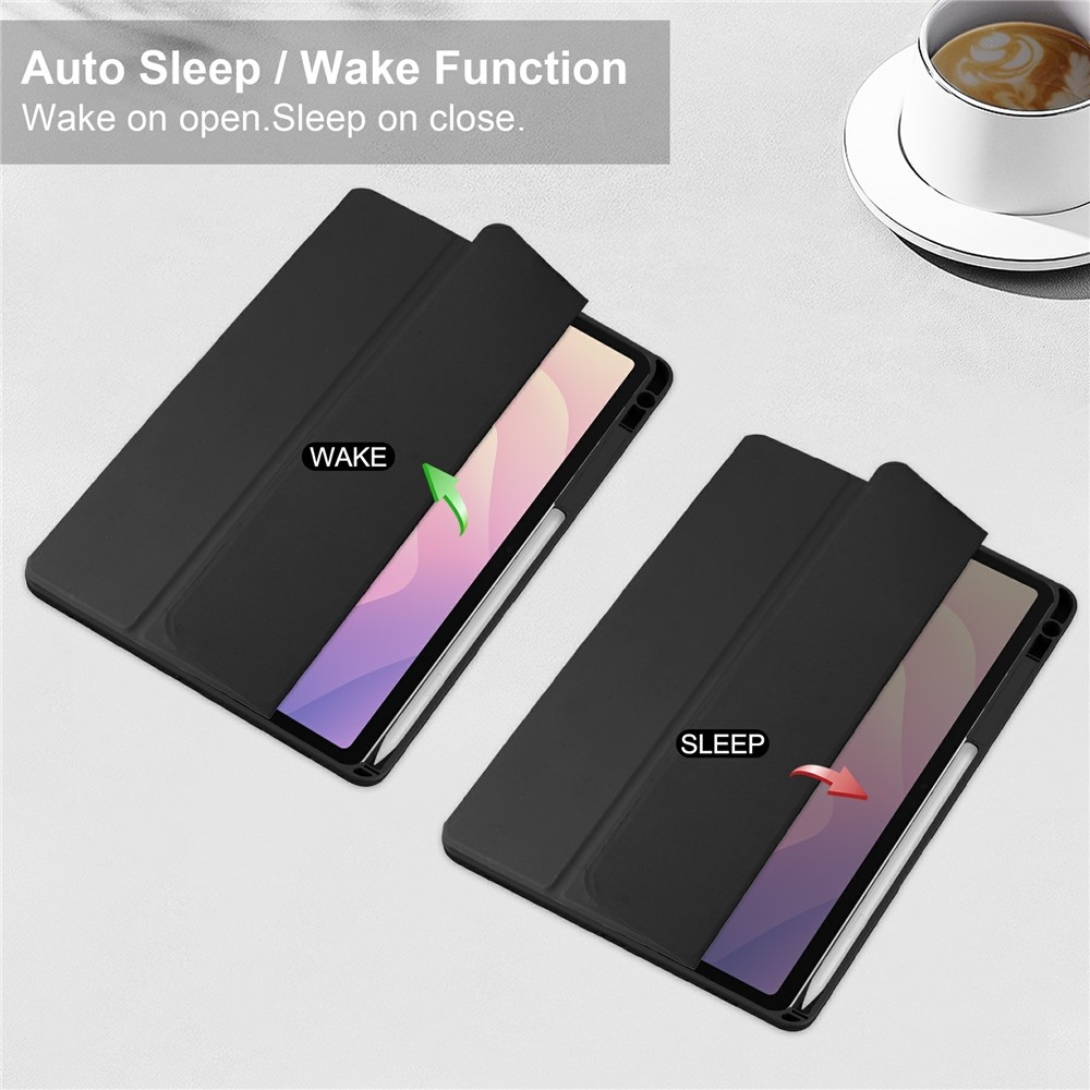 Case chytré zavírací pouzdro v pevnými zády na Samsung Galaxy Tab S11 - černé