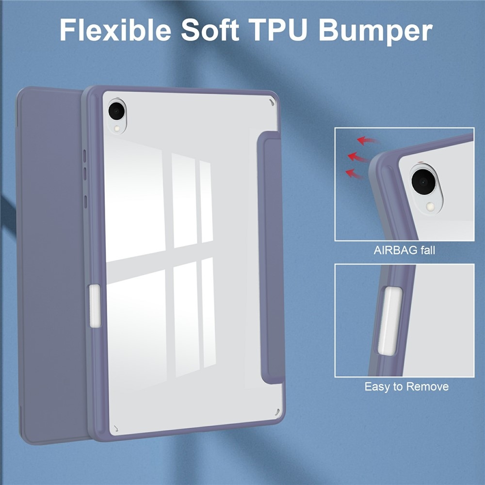 Case chytré zavírací pouzdro v pevnými zády na Samsung Galaxy Tab S11 - fialové