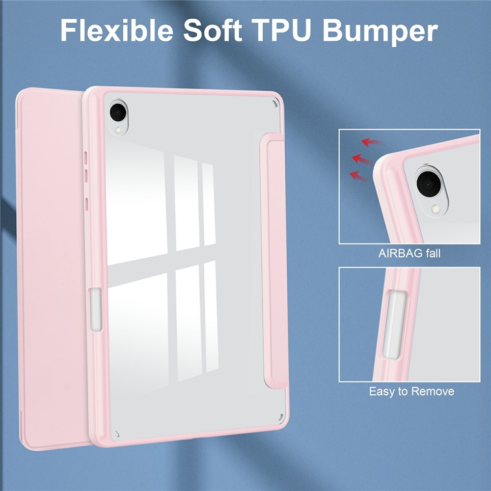 Case chytré zavírací pouzdro v pevnými zády na Samsung Galaxy Tab S11 - růžové