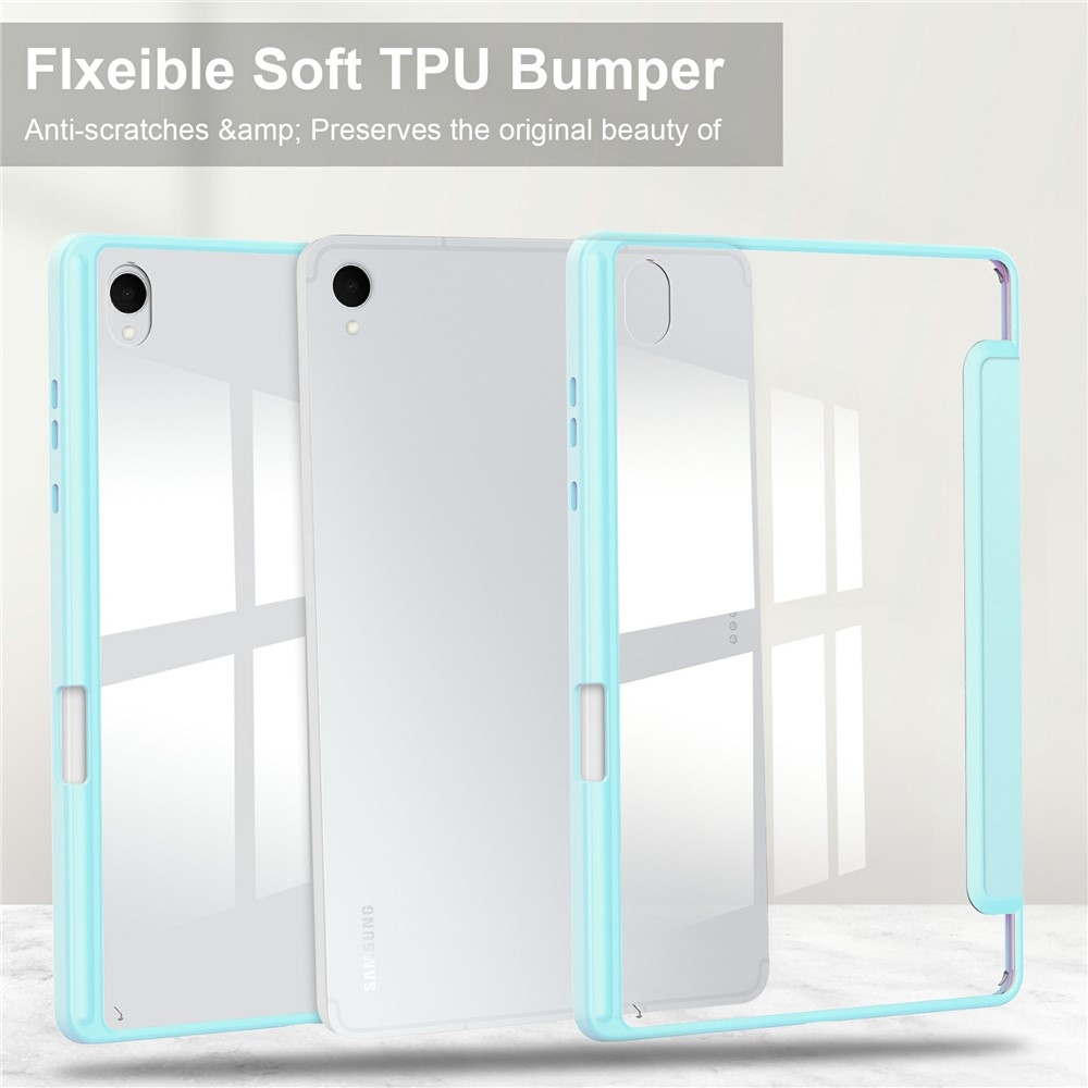 Case chytré zavírací pouzdro v pevnými zády na Samsung Galaxy Tab S11 - světlemodré