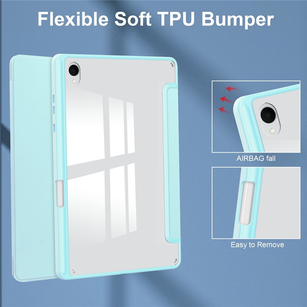 Case chytré zavírací pouzdro v pevnými zády na Samsung Galaxy Tab S11 - světlemodré