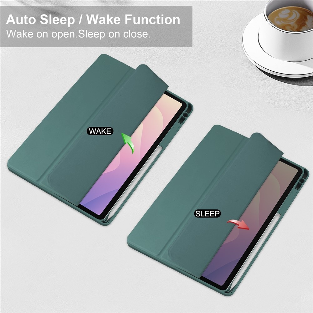 Case chytré zavírací pouzdro v pevnými zády na Samsung Galaxy Tab S11 - zelené