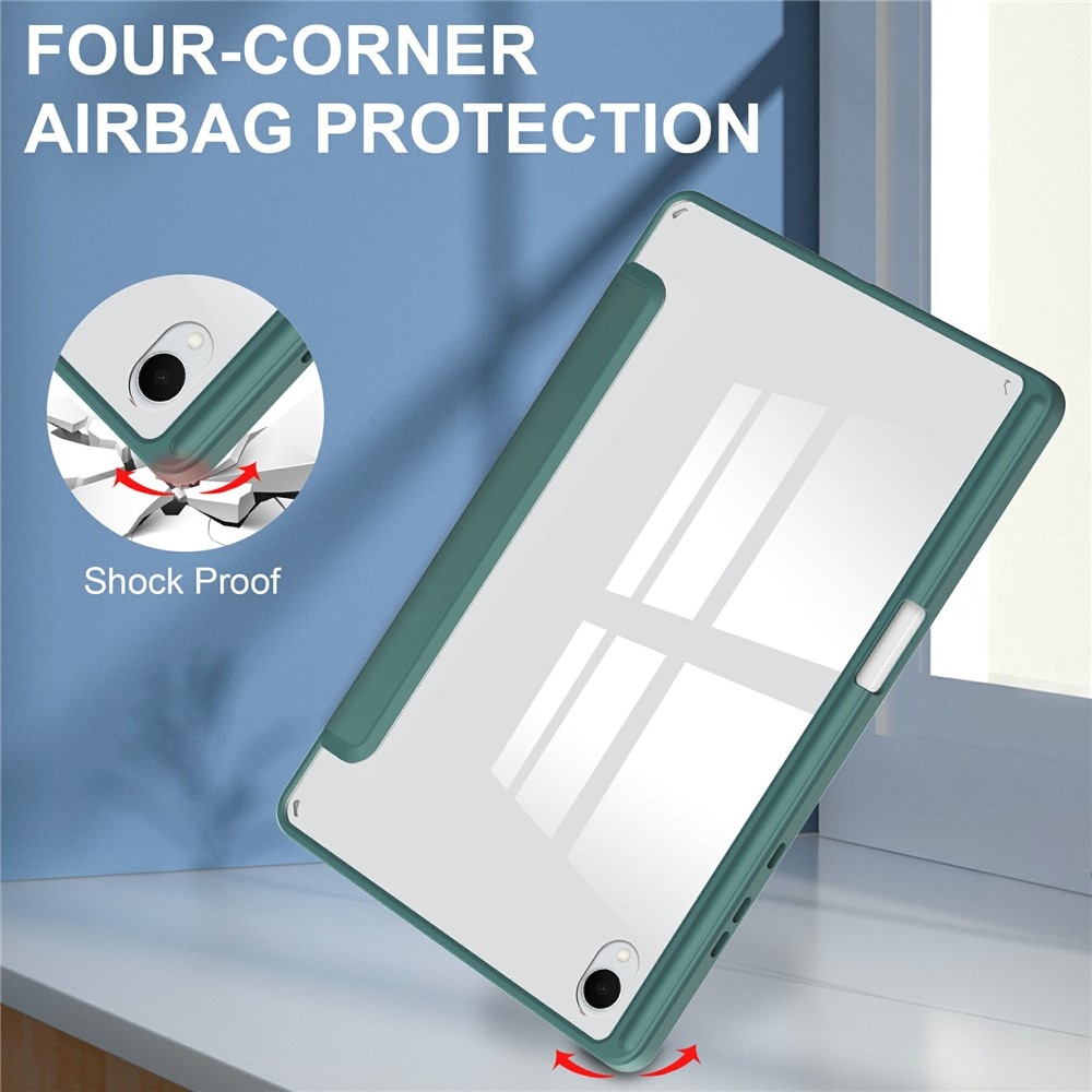 Case chytré zavírací pouzdro v pevnými zády na Samsung Galaxy Tab S11 - zelené