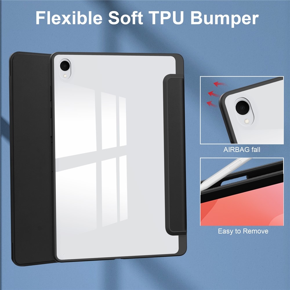 Case chytré zavírací pouzdro v pevnými zády na Samsung Galaxy Tab S12+ - černé