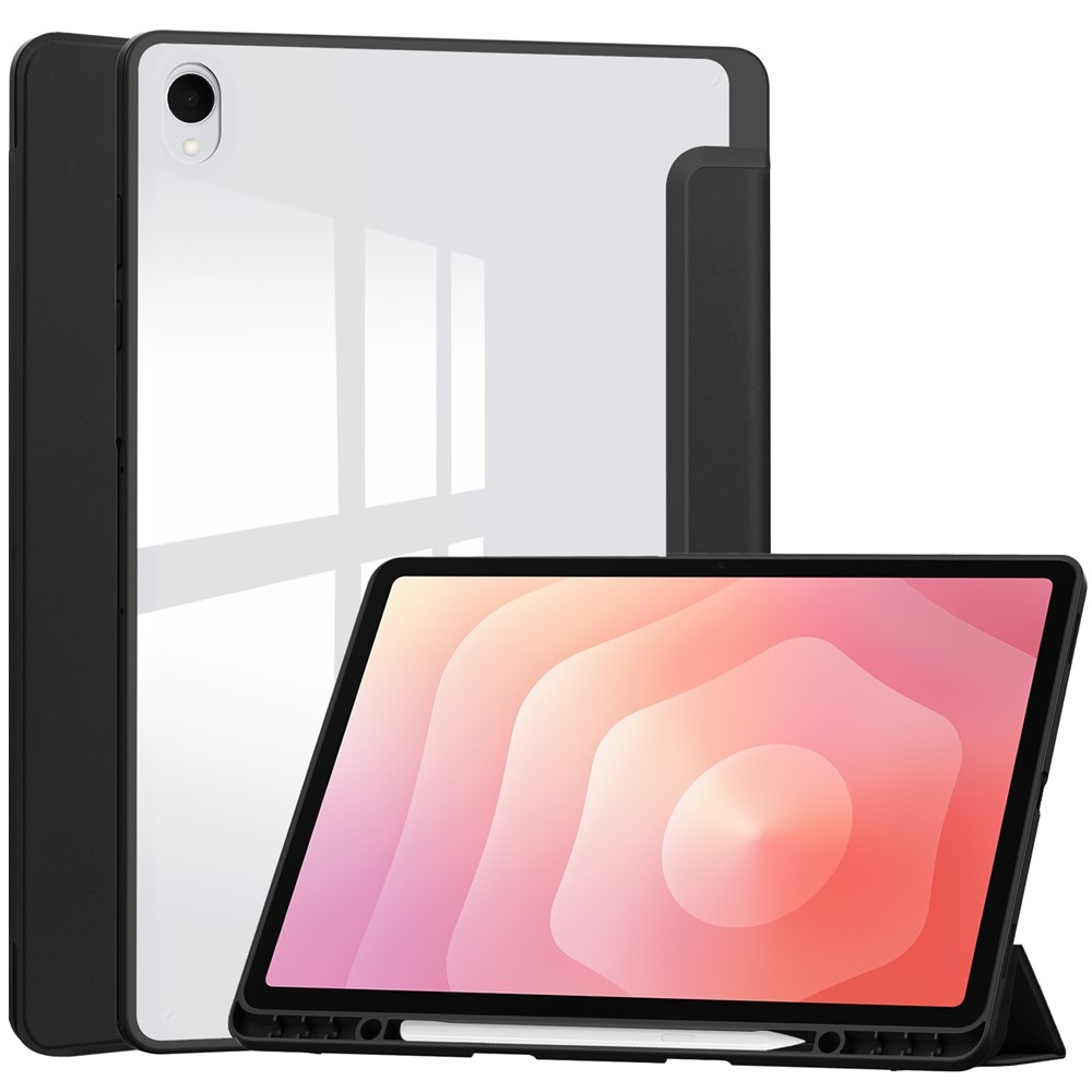 Case chytré zavírací pouzdro v pevnými zády na Samsung Galaxy Tab S12+ - černé