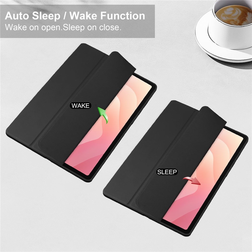 Case chytré zavírací pouzdro v pevnými zády na Samsung Galaxy Tab S12+ - černé