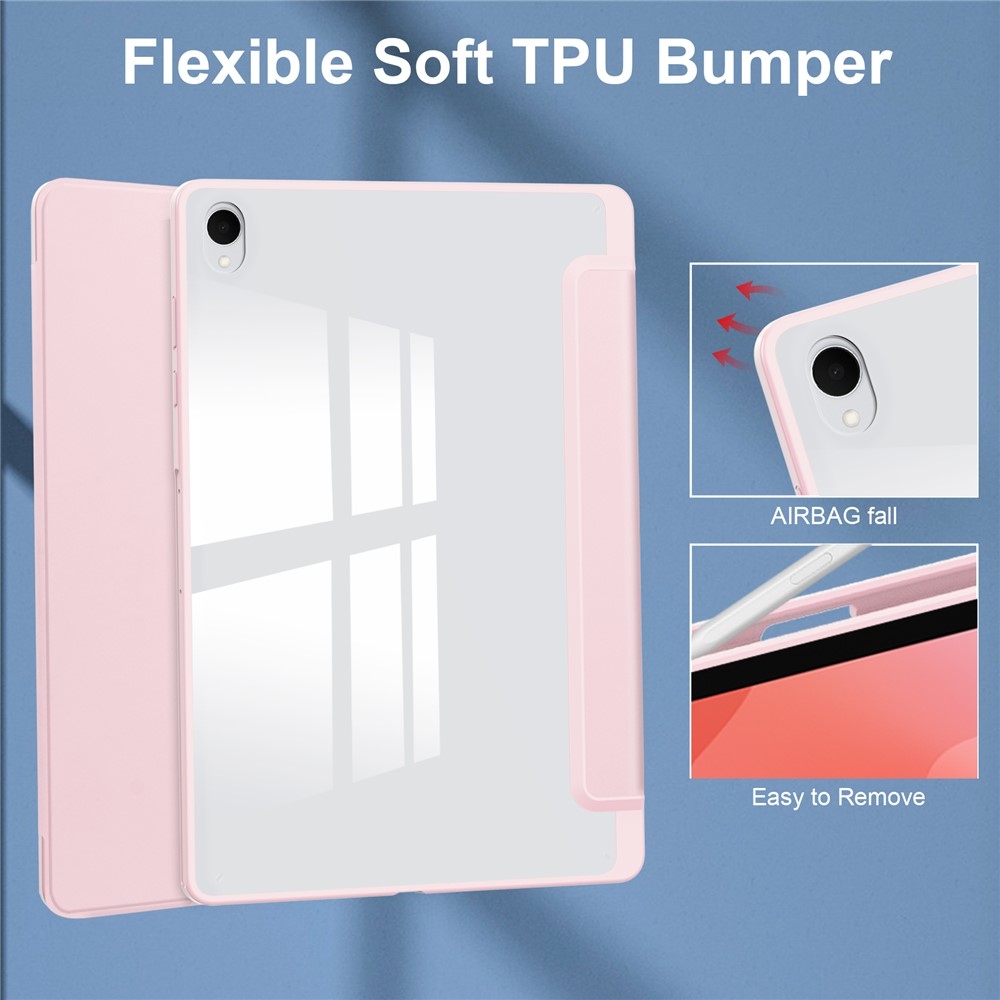 Case chytré zavírací pouzdro v pevnými zády na Samsung Galaxy Tab S12+ - růžové