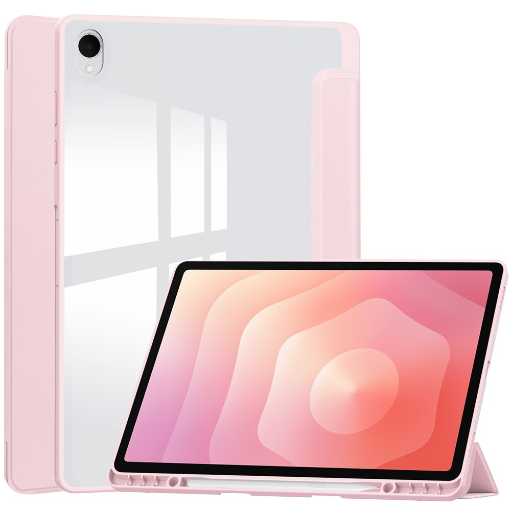 Case chytré zavírací pouzdro v pevnými zády na Samsung Galaxy Tab S12+ - růžové