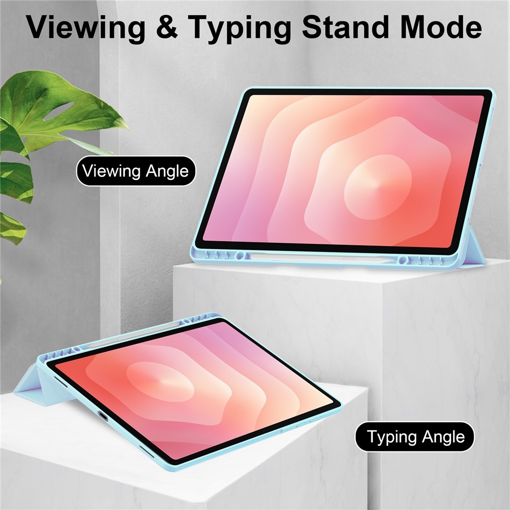 Case chytré zavírací pouzdro v pevnými zády na Samsung Galaxy Tab S12+ - světlemodré