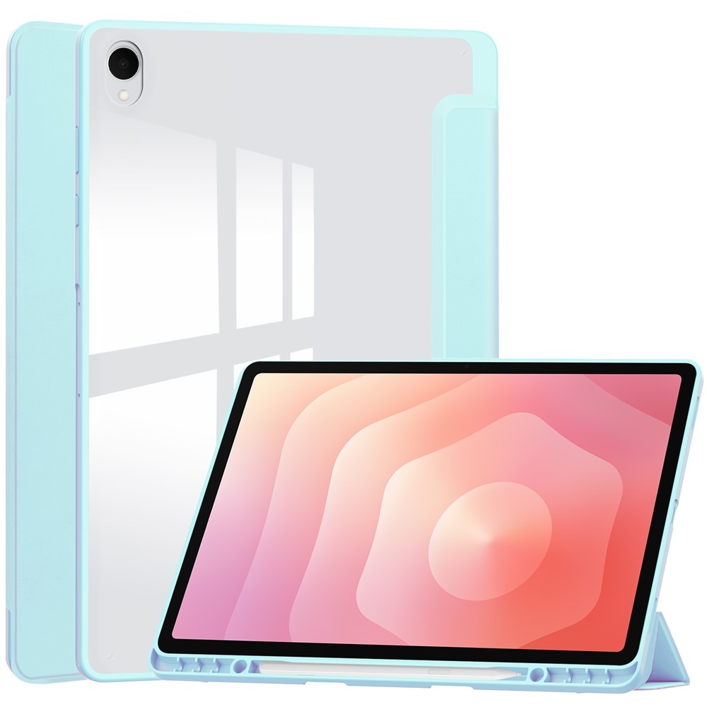Case chytré zavírací pouzdro v pevnými zády na Samsung Galaxy Tab S12+ - světlemodré