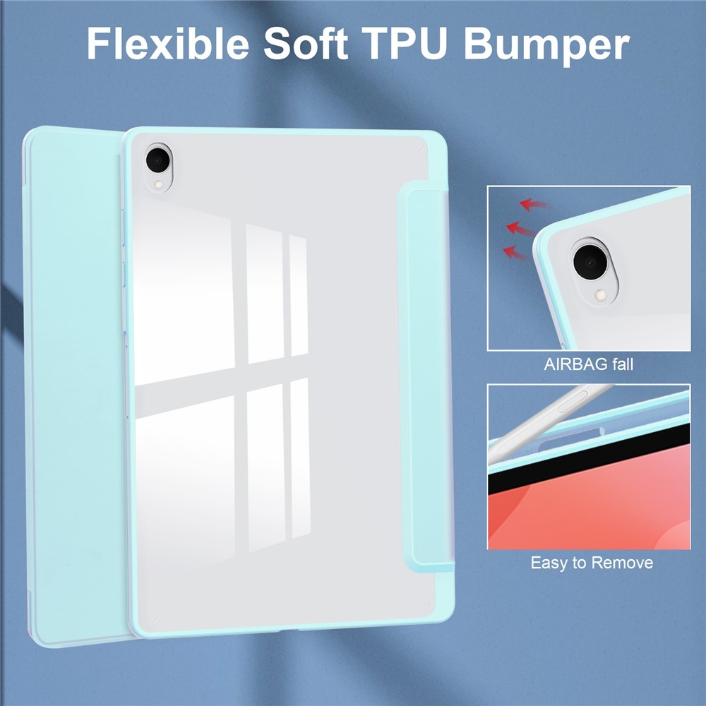 Case chytré zavírací pouzdro v pevnými zády na Samsung Galaxy Tab S12+ - světlemodré