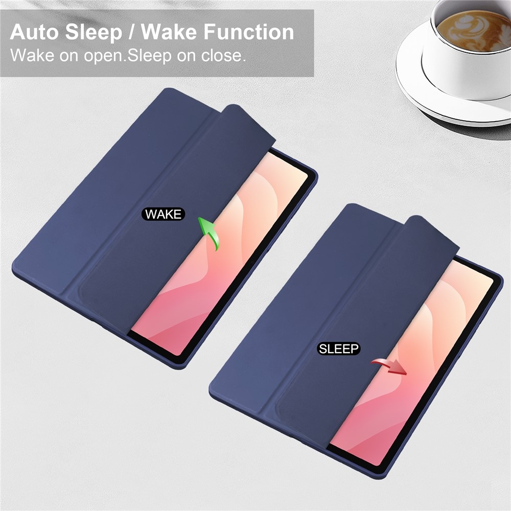 Case chytré zavírací pouzdro v pevnými zády na Samsung Galaxy Tab S12+ - tmavěmodré