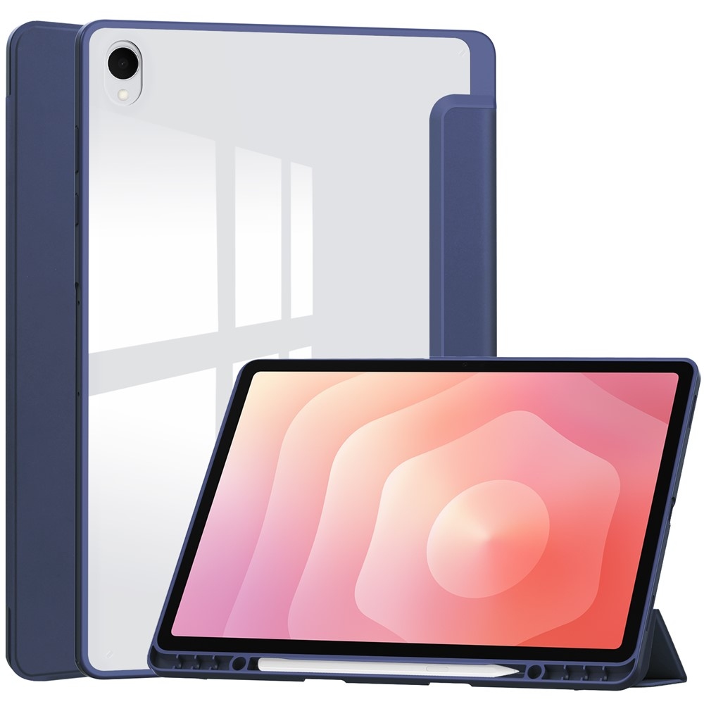 Case chytré zavírací pouzdro v pevnými zády na Samsung Galaxy Tab S12+ - tmavěmodré