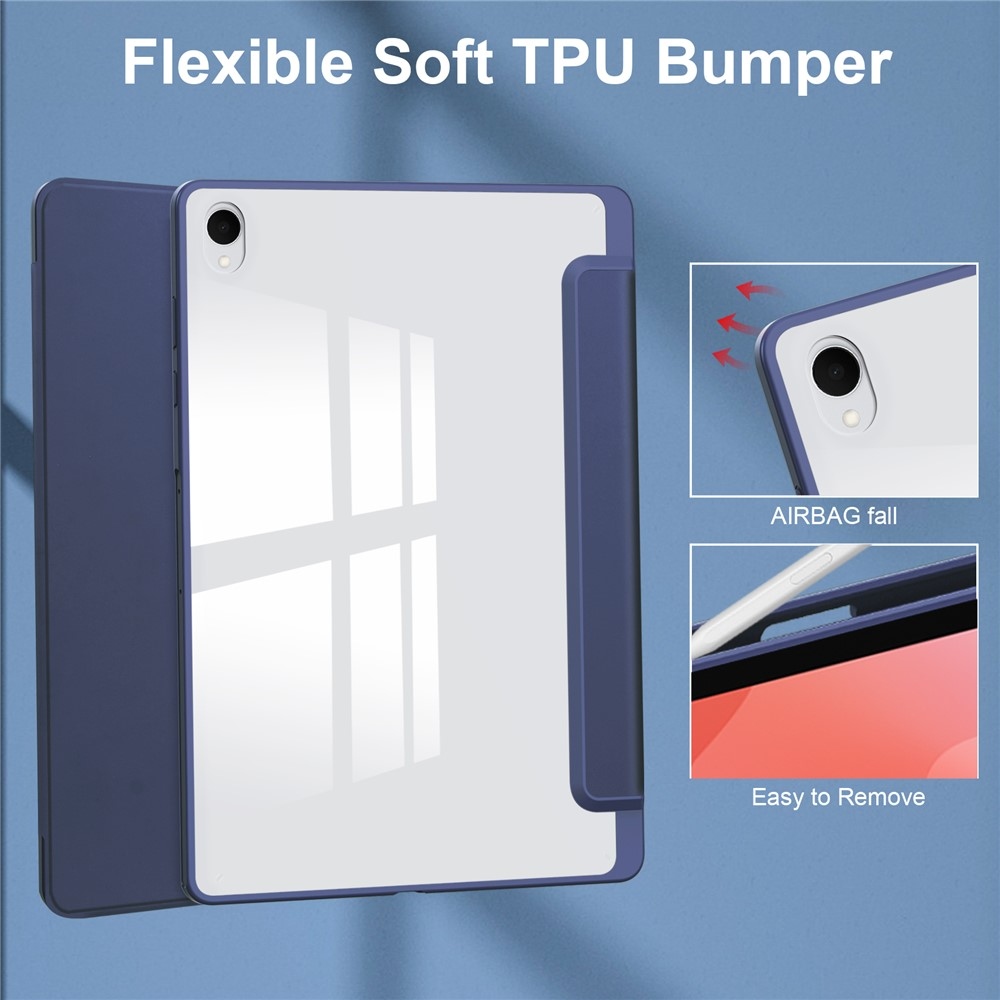 Case chytré zavírací pouzdro v pevnými zády na Samsung Galaxy Tab S12+ - tmavěmodré