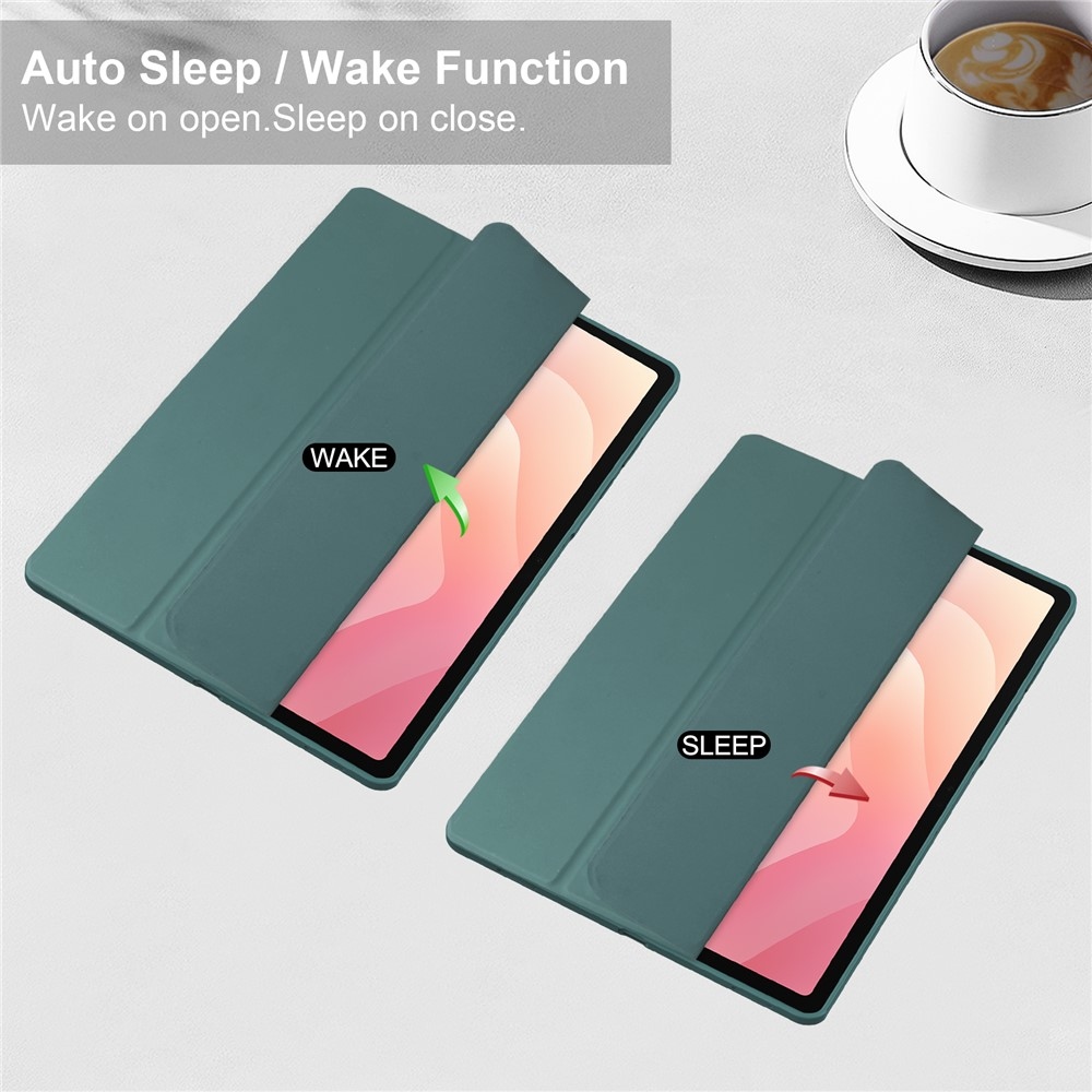 Case chytré zavírací pouzdro v pevnými zády na Samsung Galaxy Tab S12+ - zelené
