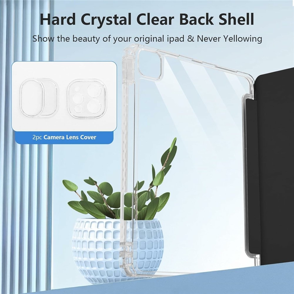 Case chytré zavírací pouzdro v pevnými zády na tablet iPad Air 11 (2024)/(2025)/(2026) - černé