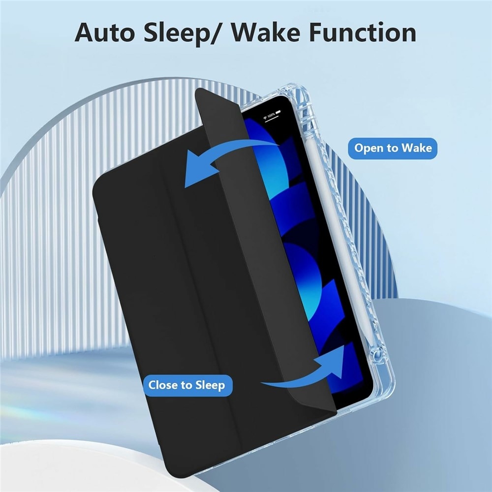 Case chytré zavírací pouzdro v pevnými zády na tablet iPad Air 11 (2024)/(2025)/(2026) - černé