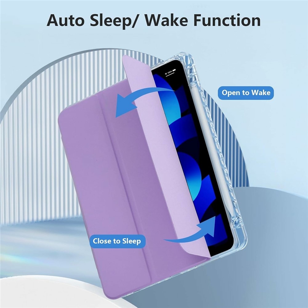 Case chytré zavírací pouzdro v pevnými zády na tablet iPad Air 11 (2024)/(2025)/(2026) - fialové