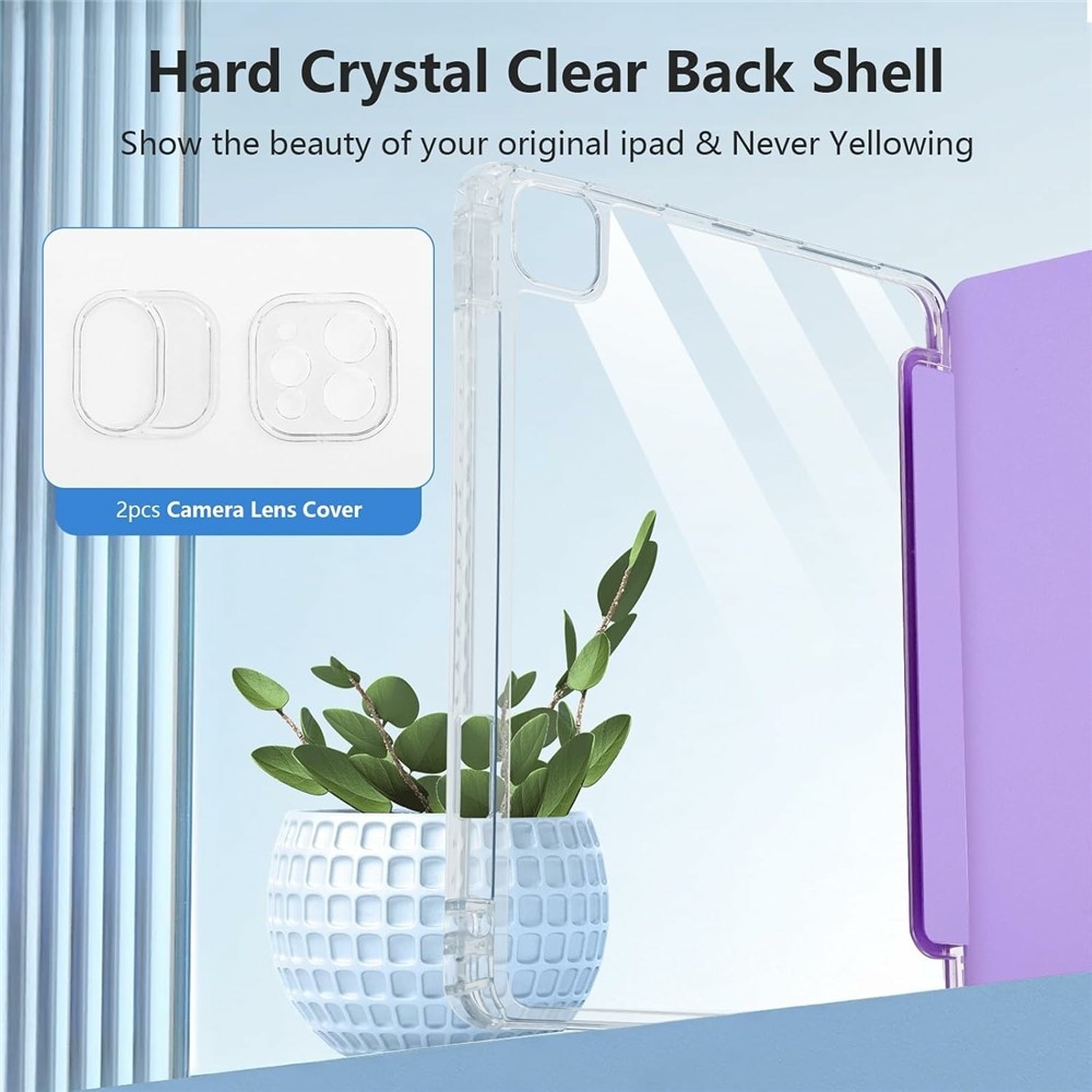 Case chytré zavírací pouzdro v pevnými zády na tablet iPad Air 11 (2024)/(2025)/(2026) - fialové