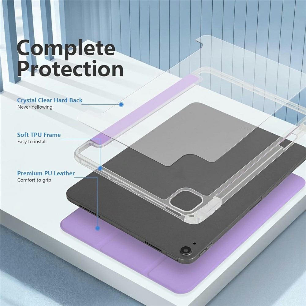 Case chytré zavírací pouzdro v pevnými zády na tablet iPad Air 11 (2024)/(2025)/(2026) - fialové