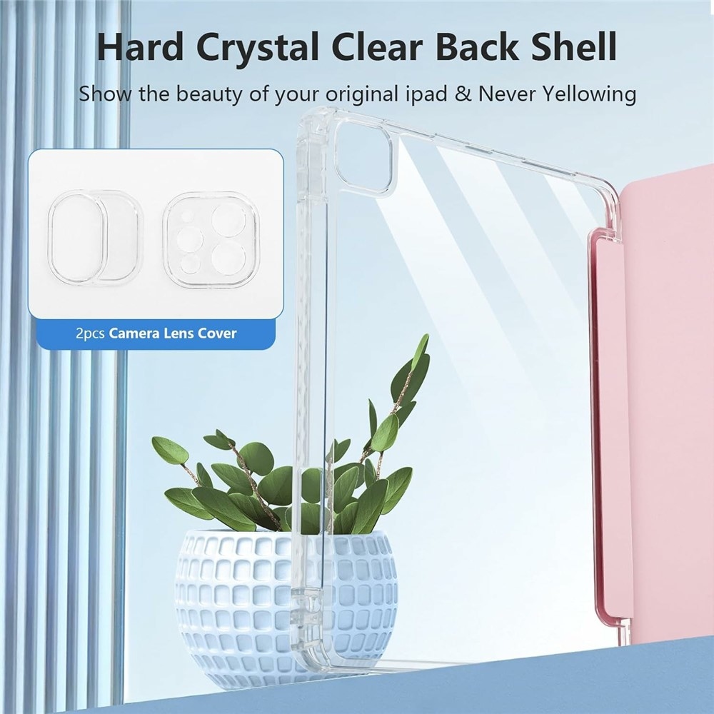 Case chytré zavírací pouzdro v pevnými zády na tablet iPad Air 11 (2024)/(2025)/(2026) - růžové