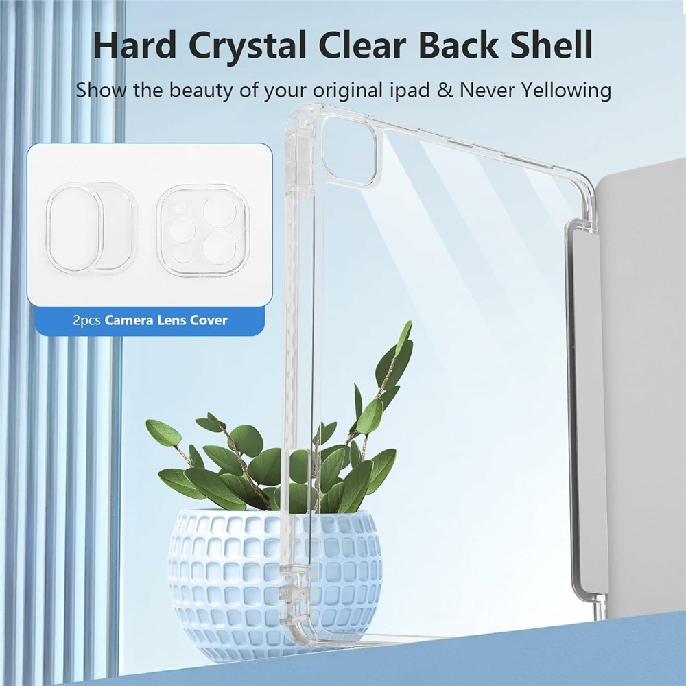 Case chytré zavírací pouzdro v pevnými zády na tablet iPad Air 11 (2024)/(2025)/(2026) - šedé