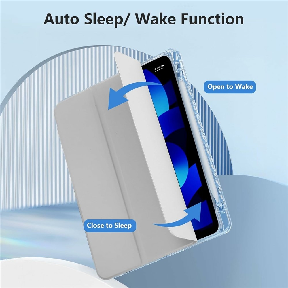 Case chytré zavírací pouzdro v pevnými zády na tablet iPad Air 11 (2024)/(2025)/(2026) - šedé